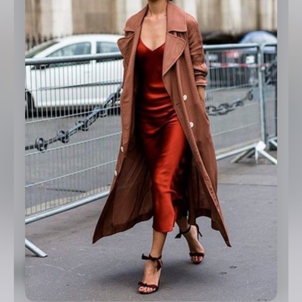 Maxi red silk dress